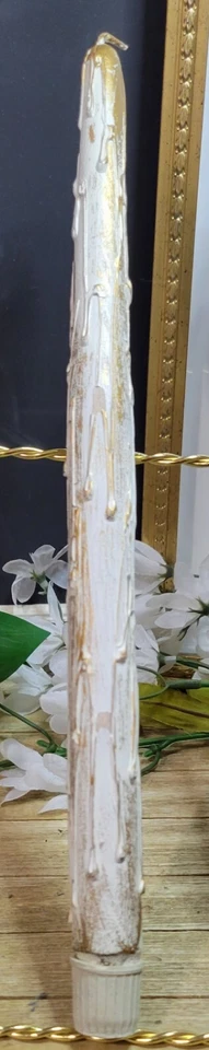 Vela de fusión de madera cónica sintética MCM vintage (par) Foto 3 de 4