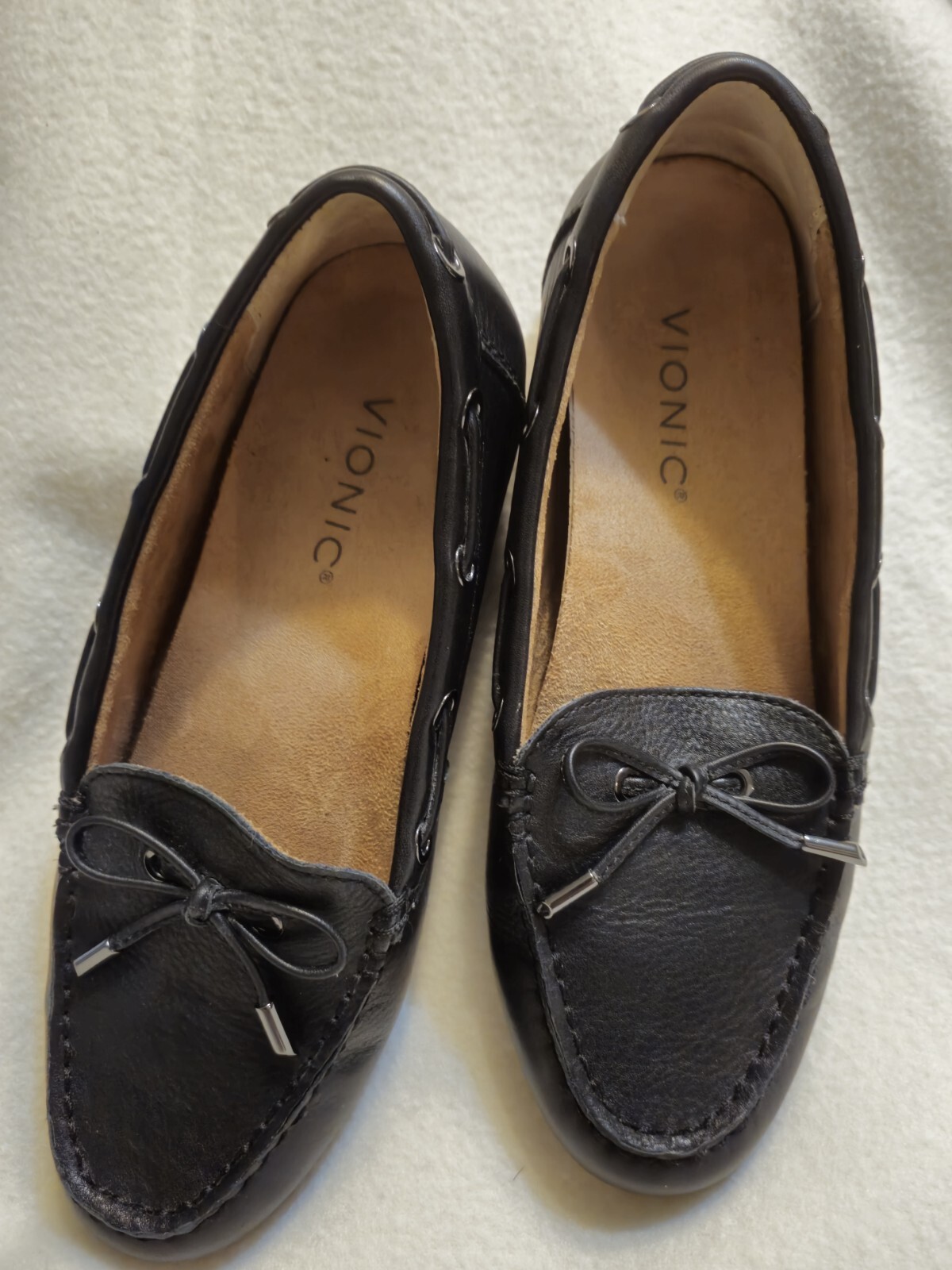 SAOLA Mocassino donna nero Vionic slip on taglia 7 Scarpe Fiocco Nappa Grip Suola