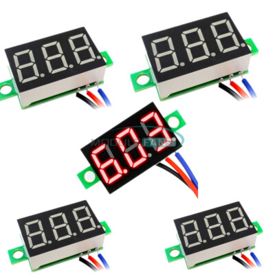 5PCS 0.36  0-30V  3 Wires LED Panel Voltage Meter 3 Digit Display Voltmeter Red