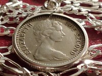 1964 Rhodesia Sixpence .925 Pendant on a 24" Italian Made Sterling Silver Chain. 5
