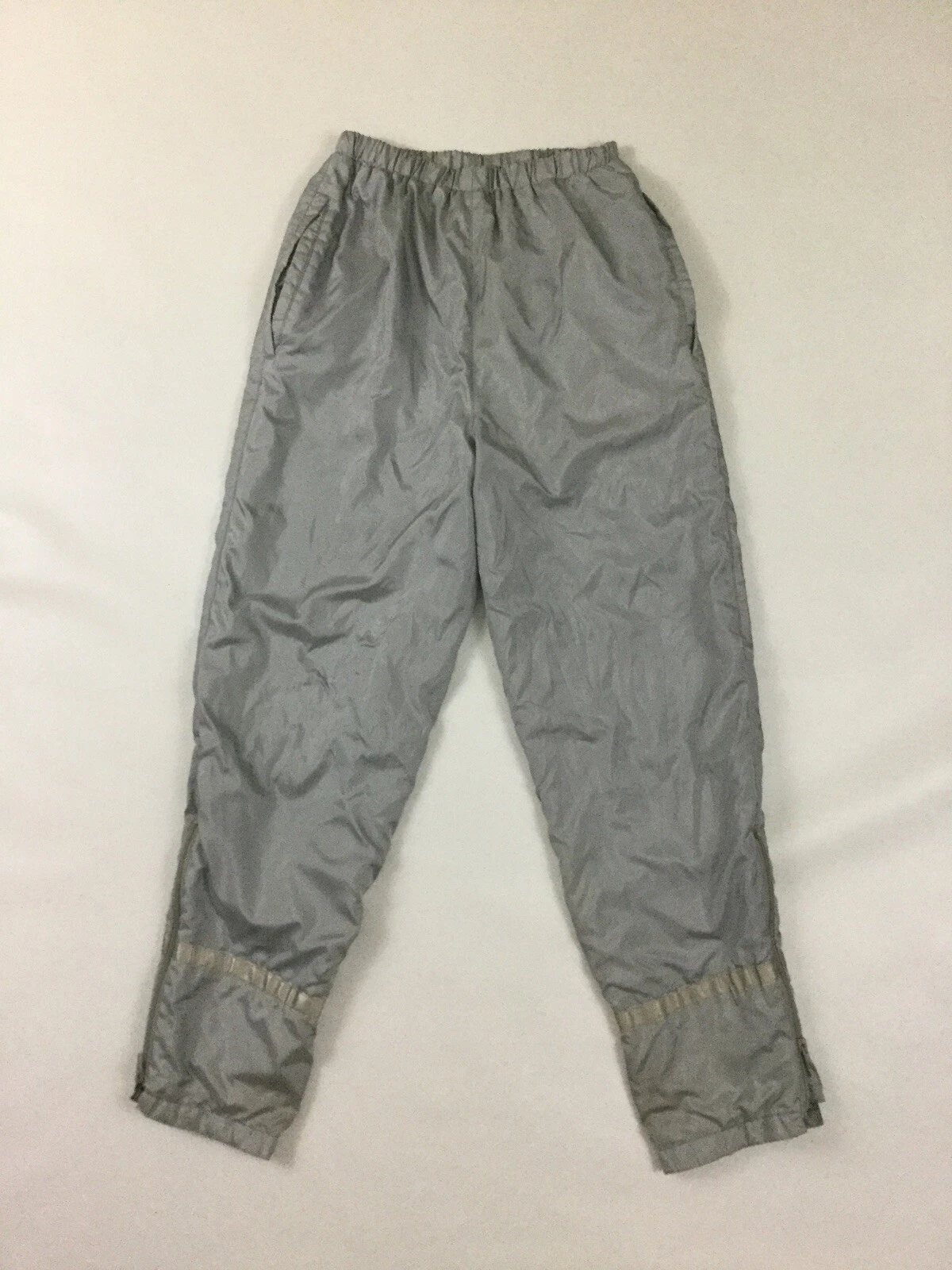 VTG Silver LL Bean Gore-Tex Women's Waterproof Shell Rain Pants Sz S Reflective
