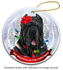 Neapolitan Mastiff All Wrapped Up For Christmas Holiday Ornament