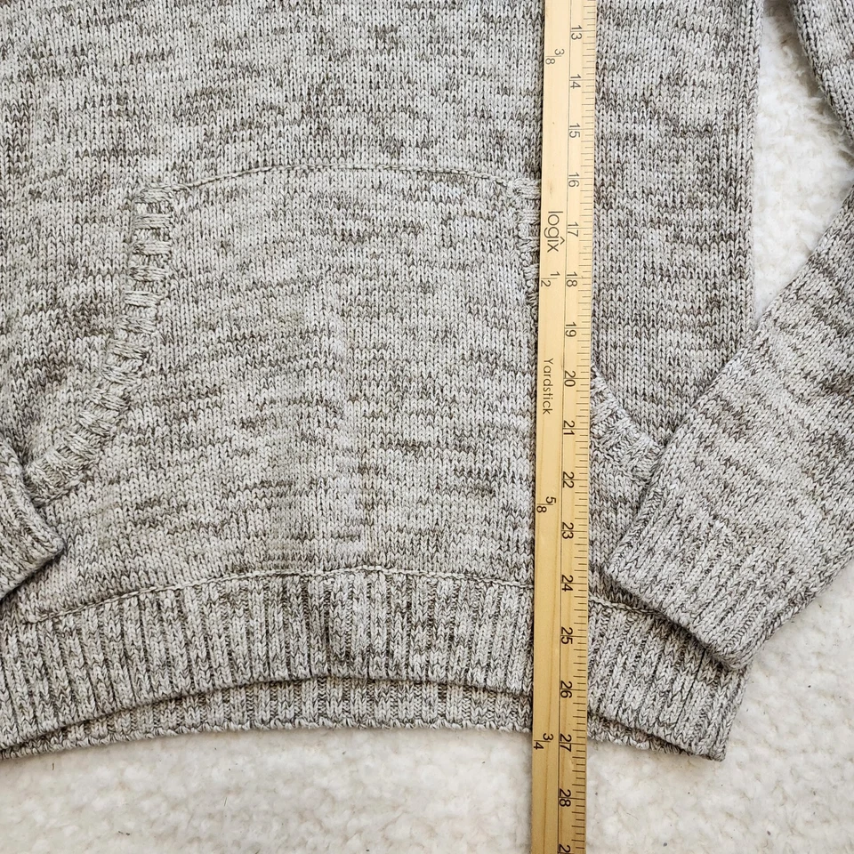 Urban Pipeline Henley 连帽毛衣男式 S 灰色针织口袋休闲休闲 — 第 2/4 张图片