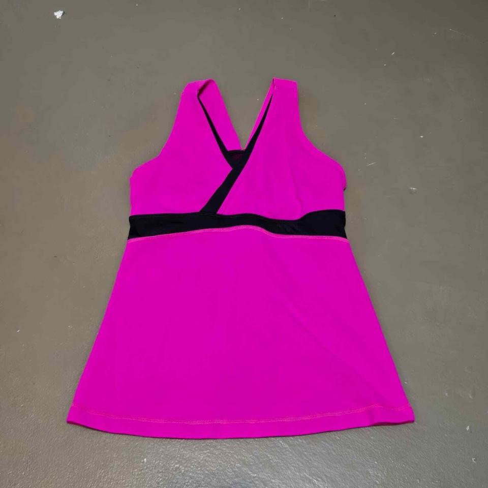 Lululemon Deep V Athletic Tank Top in Raspberry Glo Light Black Women's