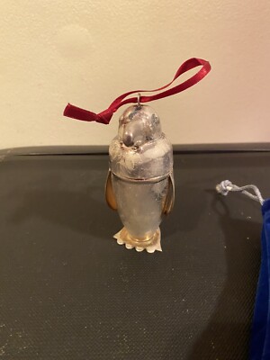 Christmas Artic Bear silver plated Ornament martini shaker/Restoration Hardware 