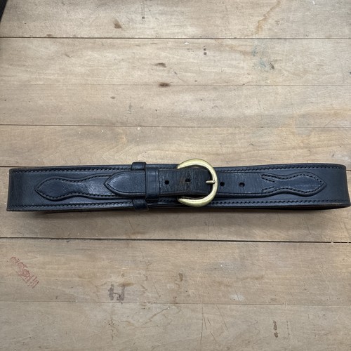 Vintage Don Hume Ranger Duty Belt Size 34 Black With Brass Buckle 2” Wide LEO