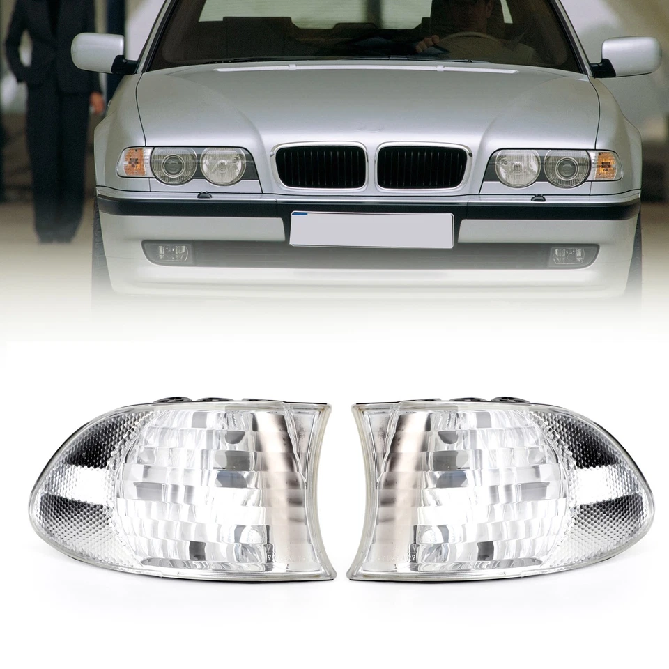 Par de luces de esquina de estacionamiento para BMW Serie 7 E38 1999-2001 blancas Foto 3 de 4
