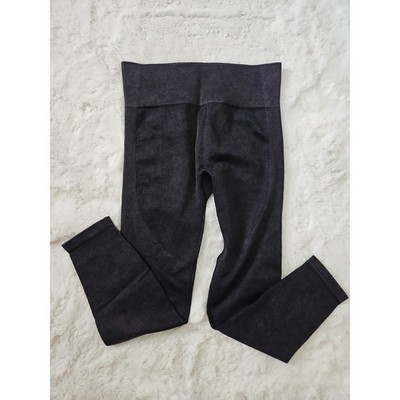 JoyLab Seamless High-Waisted Ribbed Leggings Large Black Mineral Wash