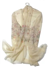 Super Large Silk Feel Floral Scarves for Women in Decorative Gift Box Packaging