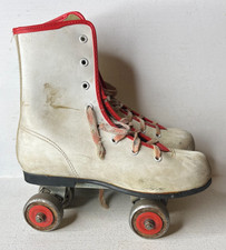 Vintage 1960s Official Roller Derby Skates Leather Metal Wheels Womens