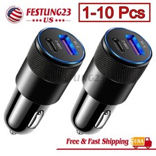 Dual USB Car Charger PD Type-C 30W Fast Adapter For iPhone 14 13 11 Pro Max lot