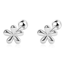 20G Tiny Cute Flower Stud Earrings for Women Silver Plated Hypoallergenic Small