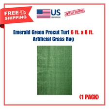 Emerald Green Precut Turf 6 ft. x 8 ft. Artificial Grass Rug