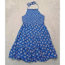 American Eagle Sun Dress M Women's Blue Floral Viscose
