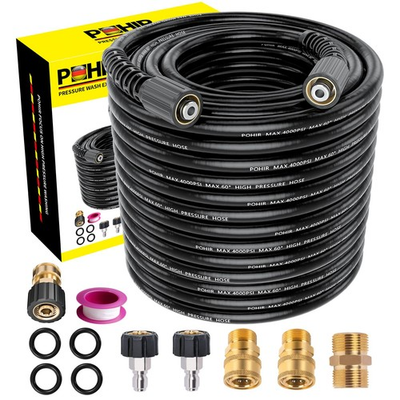 #ad Pressure Washer Hose 100FT x 1 4quot; Top Flexible Kink Resistant Heavy Duty Hig... $118.84