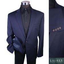 Lauren Ralph Lauren Blazer Sport Coat Sz 46R Navy Blue Two Button Jacket