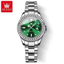 OLEVS Original Diamond Dial Quartz Watch for Women Fashion Elegant Ladies Watche