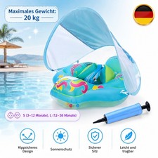 Baby Schwimmring mit abnehmbarem Sonnendach Schwimmreifen f&uuml;r ab 3-36 Monate DHL