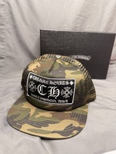 Chrome Hearts Green Camouflage Logo Trucker Hat Mesh Back Adjustable One Size