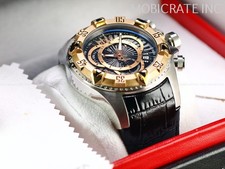 NOS Invicta Mens 52mm Reserve Excursion SWISS Made ETA Chronograph Leather Watch