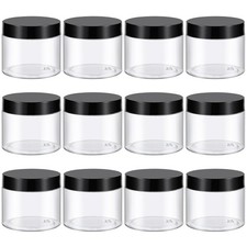 6 Oz Plastic Containers Small Jars with Lids, 12 Pack