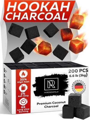Hookah Coals Coconut Hookah Charcoal   200 Count & 3 KG (6.6 lbs)   Value Pack