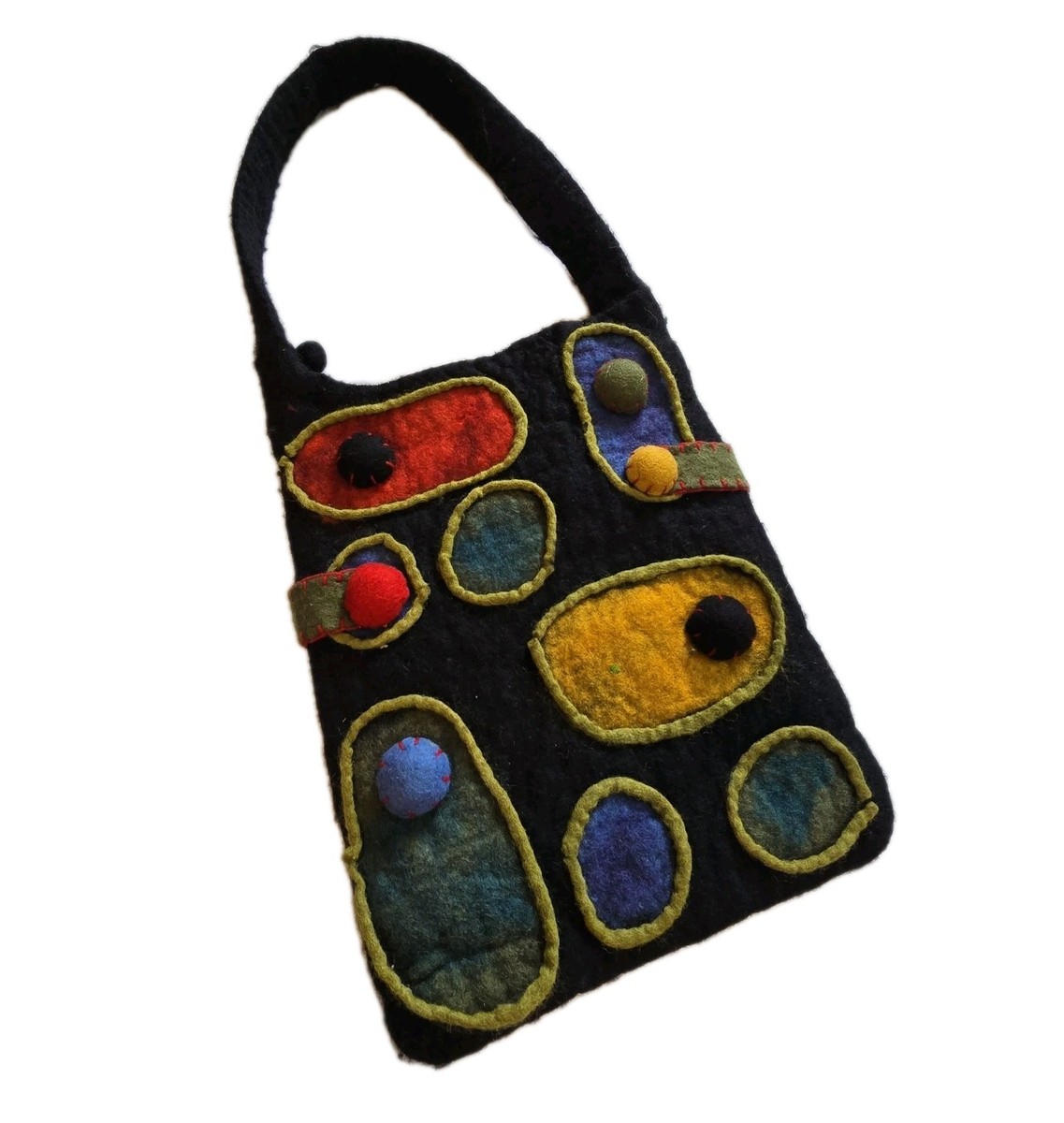 Sac à main femme Rising Tide 100% laine feutrée applique fleurs