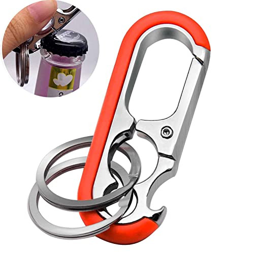 Bottle Opener Style Keychain for Men Women Quick Release Key Chain with 2 Key