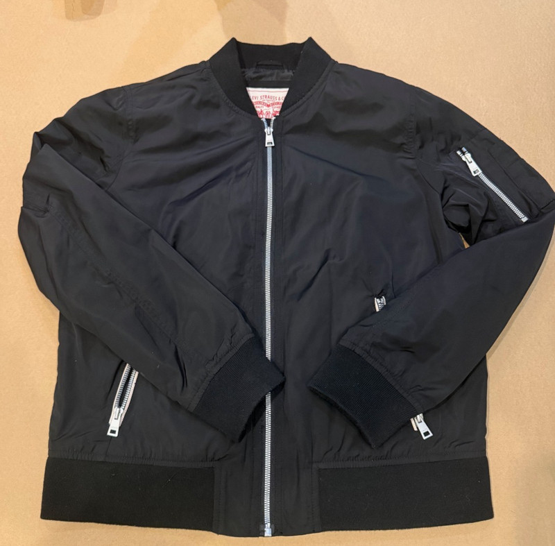 Levi Strauss Nylon Bomber Jacket Black, Women's Medium, Hardly Worn