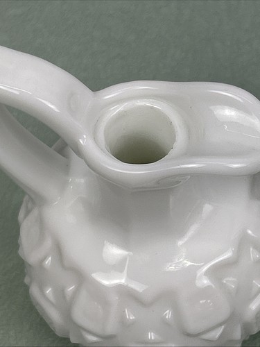 Vintage Westmoreland White Milk Glass Oil Vinegar Cruet Old Quilt MCM Lot Of 2 - Picture 8 of 11