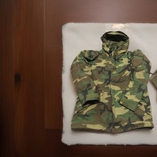 Vintage Alpha Industries Cold Weather Parka Woodland Camouflage Size Med long