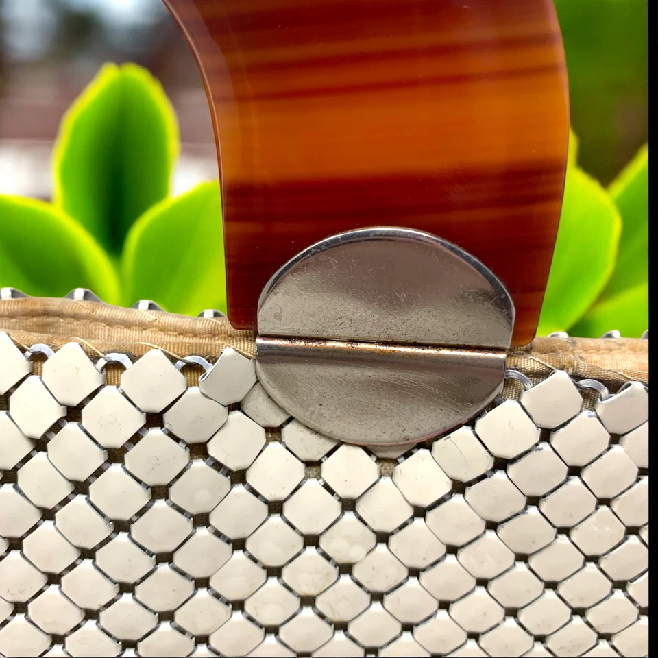 Bolso de Mano Cartera Vintage Whiting & Davis Carey Asa Superior Malla de Metal Crudo Foto 2 de 4