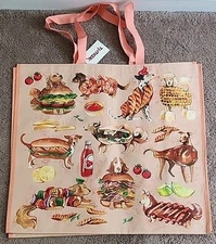 TJ MAXX Cute Dogs As Cute Fancy Foods - Large Reusable Shopping Tote Eco Bag