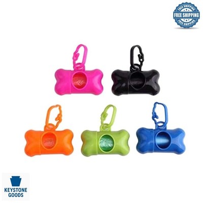 5 Pack Bone-Shaped Pet Waste Dispenser & Unscented Poop Bags