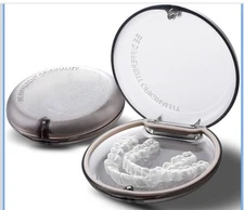 3 Packs Retainer Case Magnetc Switch Slim Invisalign Mouth Guard Travel Black