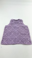 Crewcuts Sweater Girls XL Lavender Purple Crochet Sleeveless Pullover Tank Top