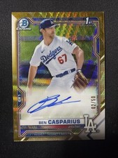 2021 Bowman Chrome - Ben Casparius  1st - AUTO Gold Wave /50- Dodgers