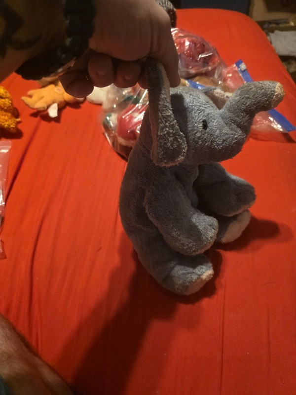 Ty Beanie Babies Elephant Gray Plush Beanbag 2003 Vintage MPN TUB11E