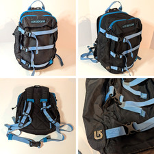 Burton Snowboard Youth Kids Backpack, 6 Pocket, Padded Back, Black and Blue