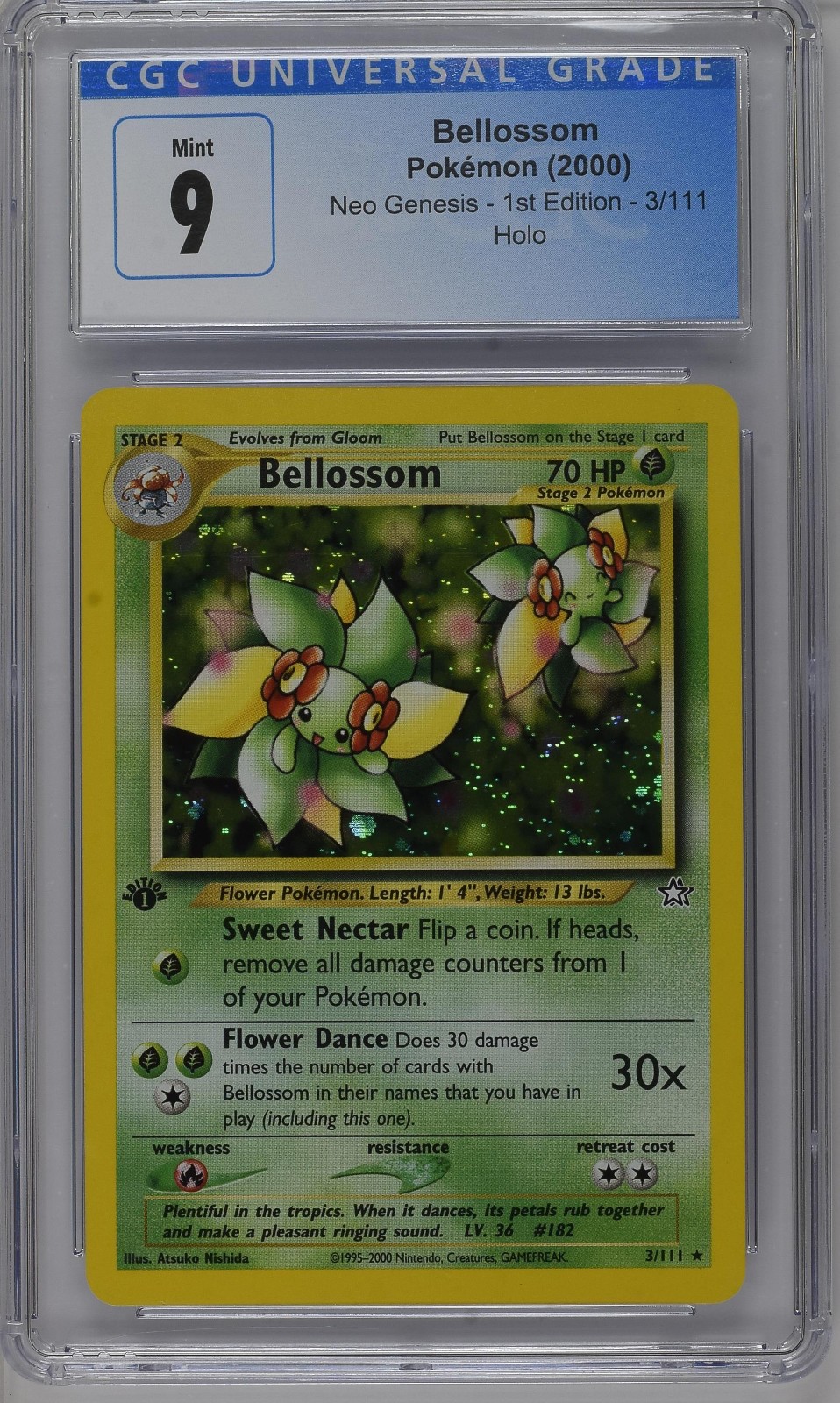 Bellossom Pokémon Neo Genesis 2000 1st Edition 3/111 Holo CGC 9 MINT