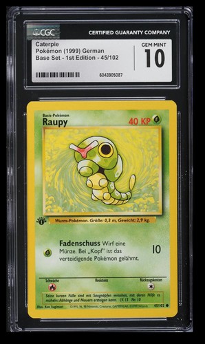 Caterpie (1st Edition) graded CGC 10 for sale on eBay