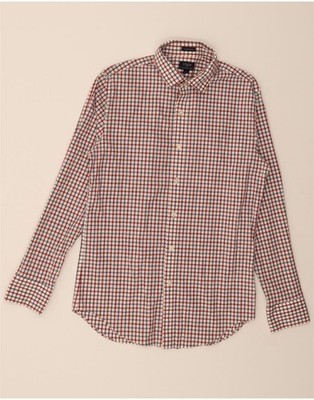 J. CREW Herren Thompson Hemd Größe 15 15 1/2 Medium rot kariert Baumwolle TR06