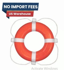 30" Soft Skin Life Ring Orange Throw Ring w/ Rope Marine Safety Buoy