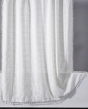 Boho Farmhouse Shower Curtain 72"x72" Ivory White Heavy Duty - Cute Bathroom