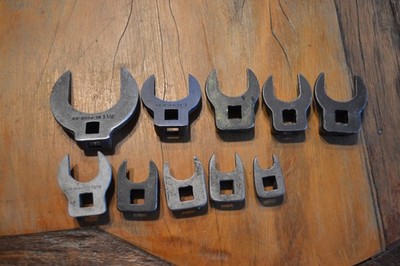 Army Navy Aviation Mechanics Crows Foot Wrench Head 10 PC Set,AN 8506, 3/8'', G