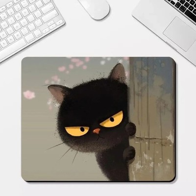 Small Anime Kawaii Black Cat Mouse pad Cartoon Desk mat Gaming Keyboard Table Ma