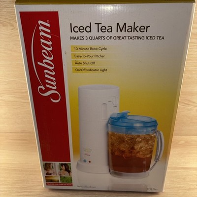 Sunbeam Mr. Coffee Iced Tea Maker 3 Quart Pot BVSB TM3 Blue Auto Shut Off New