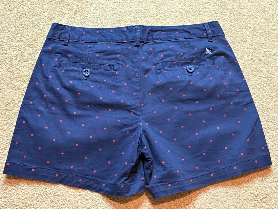Pantalones Cortos Chinos Eddie Bauer Ligeramente Curvos Legend Lavado Elastizados Azul Marino Rojo Lunares 8 Foto 3 de 3