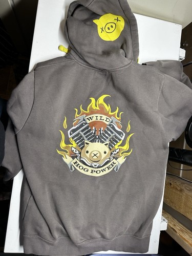 Jinx Hoodie Erwachsene Large grau durchgehender Reißverschluss Grafikdruck Sweatshirt Tasche Herren D3 - Bild 5 von 6