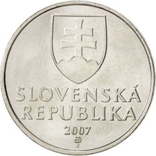 [#89635] Münze, Slowakei, 5 Koruna, 2007, UNZ, Nickel plated steel, KM:14